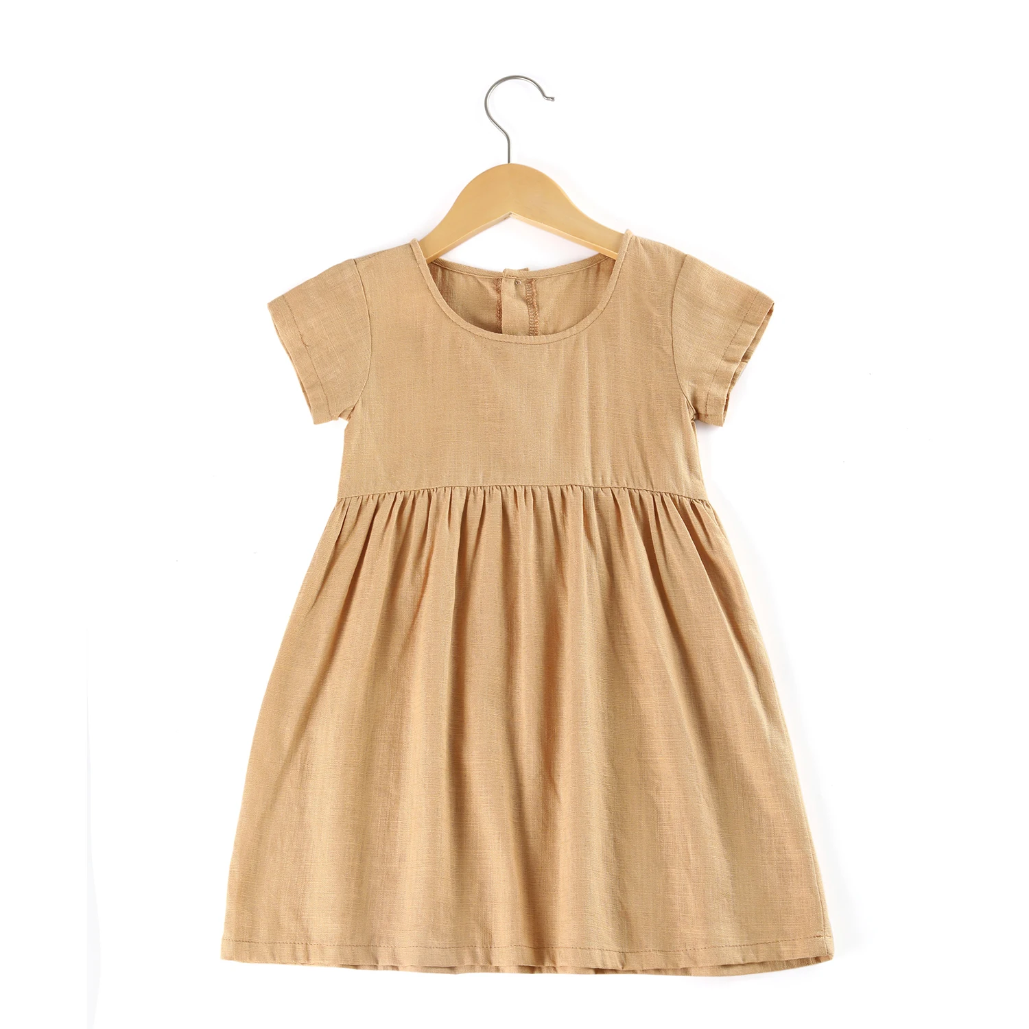 Summer Cotton Linen Boutique Dresses Little Girl Toddler Dress Baby Breathable Girls Clothes Dresses