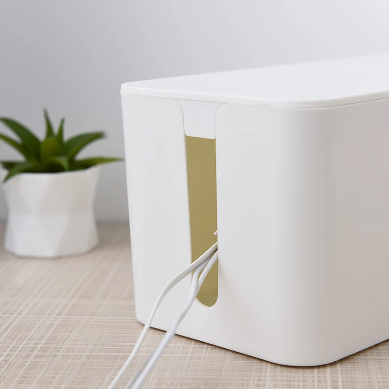 Hot Sale ABS Large Desk Mounted Cable Manage And Organise Electric Cable Organizer Management Box With Lid