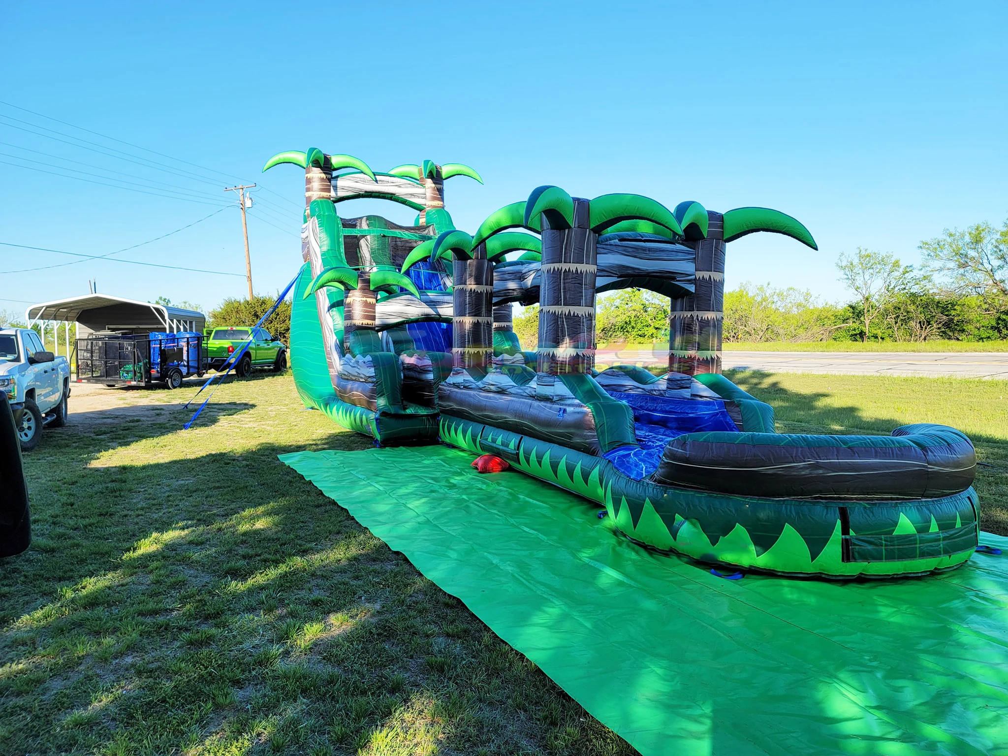 Commercial kids entertainment jumping waterslide bounce house chateaux gonflables inflatables blow up water slide with pool