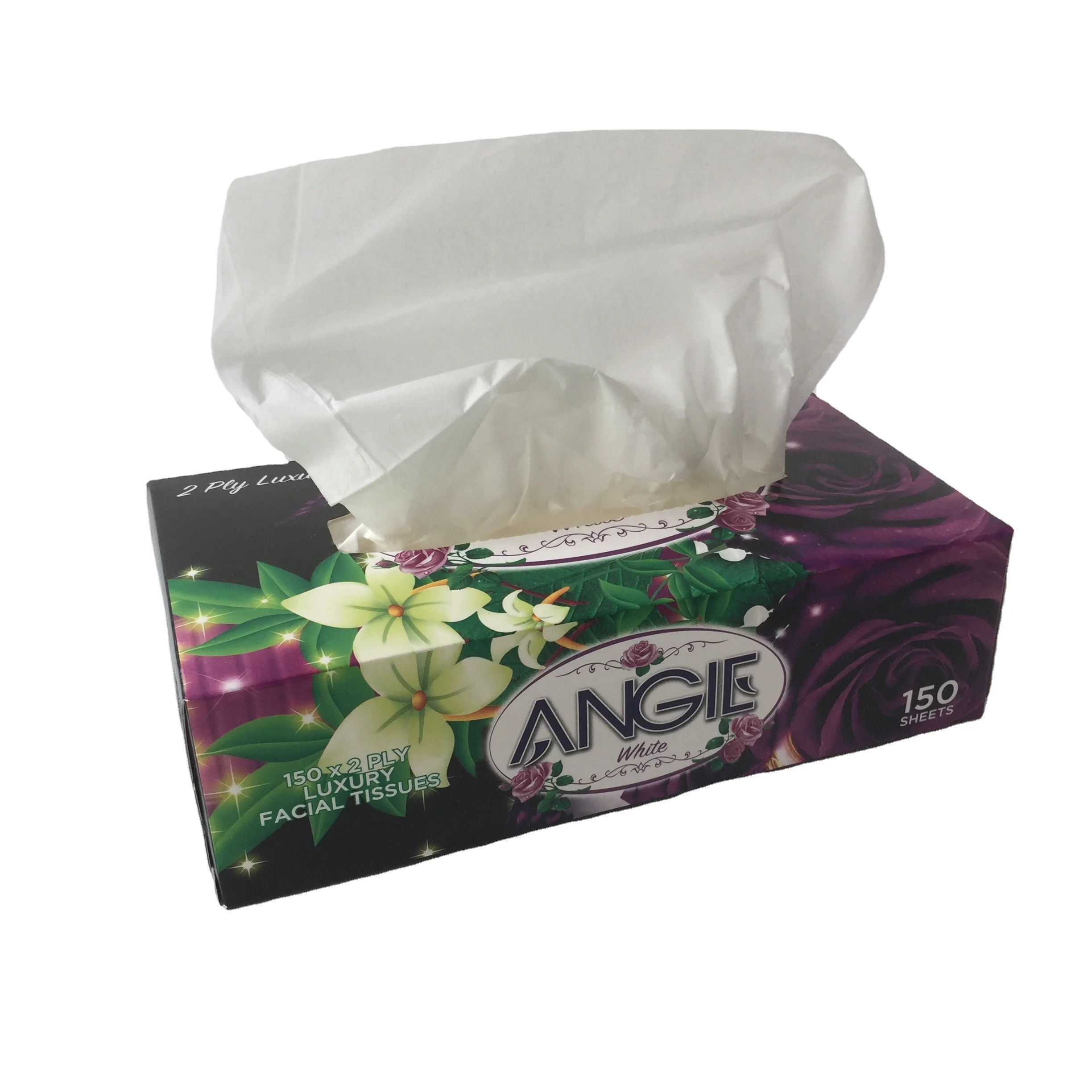 Wholesale Hygienic 2 Ply Box Wood Pulp Facial Tissue Paper