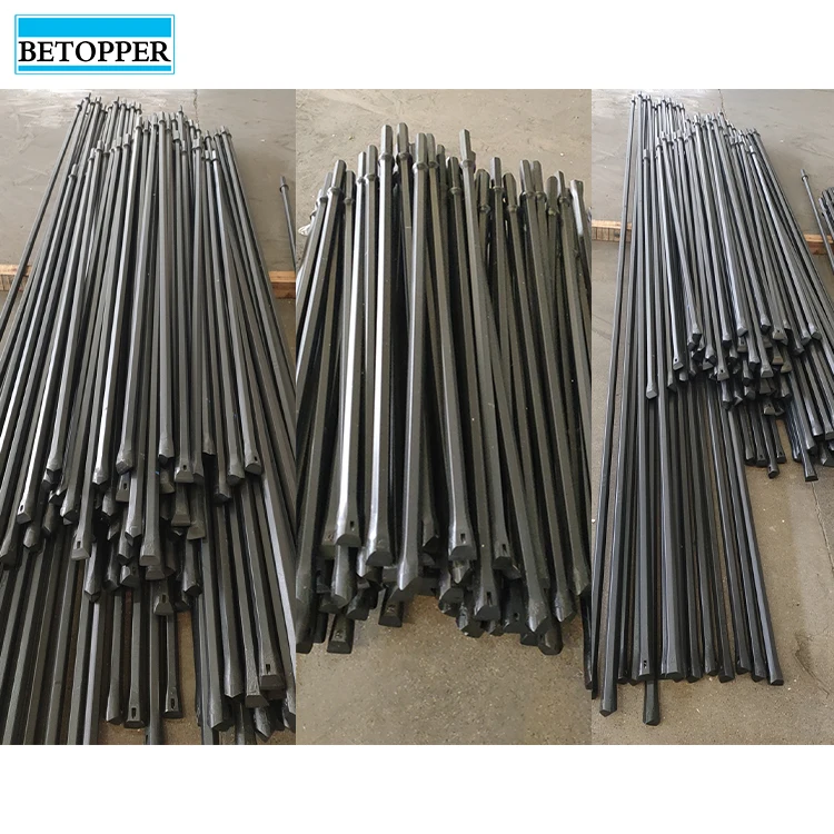 Hexagonal chisel bit H19 H22 H25 integral steel drill rod dia34mm 4 ft  length for pneumatic rock drill