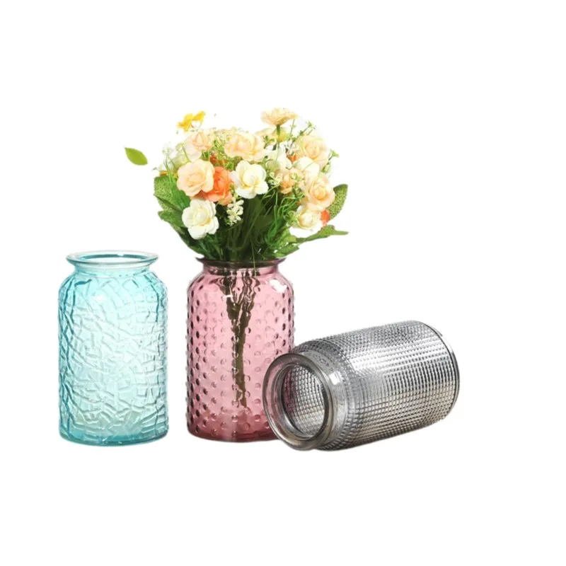 
Home Decorative Round Cheap Wholesale Glass Vases Colored For Flower 