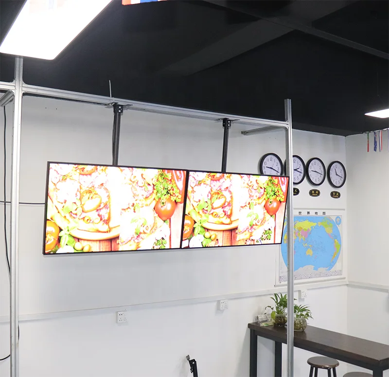 49 дюймовый ультратонкий 1080P Android Lcd цифровой рекламный медиаплеер, Потолочный подвесной дисплей для фаст-фуда KFC/пиццы