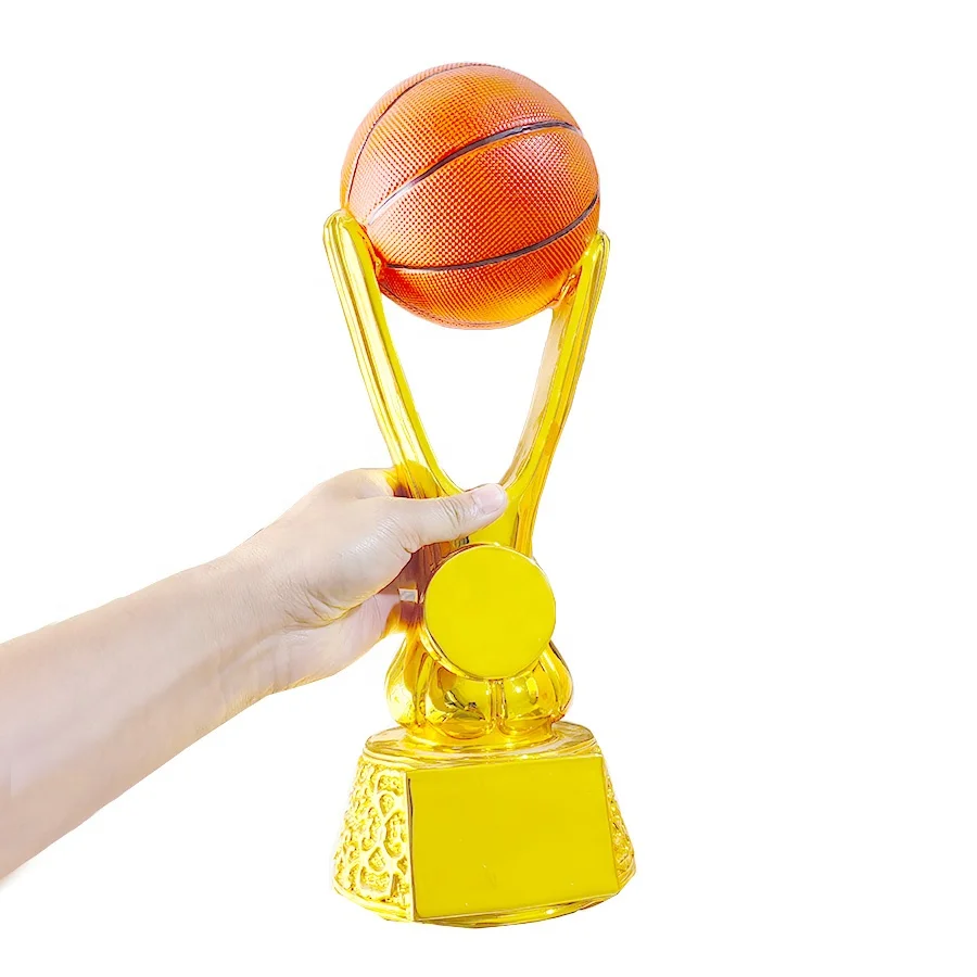Basketball Sports Resin Trophy Award Medal, Custom Crystal Glass Basketball MVP Player Golf Soccer Metal Trophines Ornament Gift