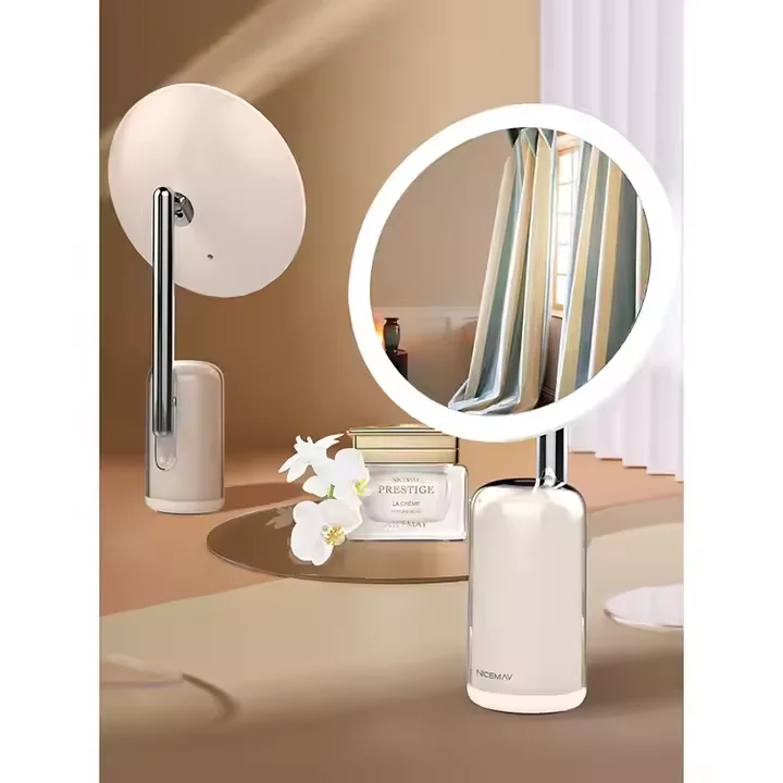 Intelligent cosmetic mirror with 3 color LED light filling mirror desktop multifunctional cosmetic mirror