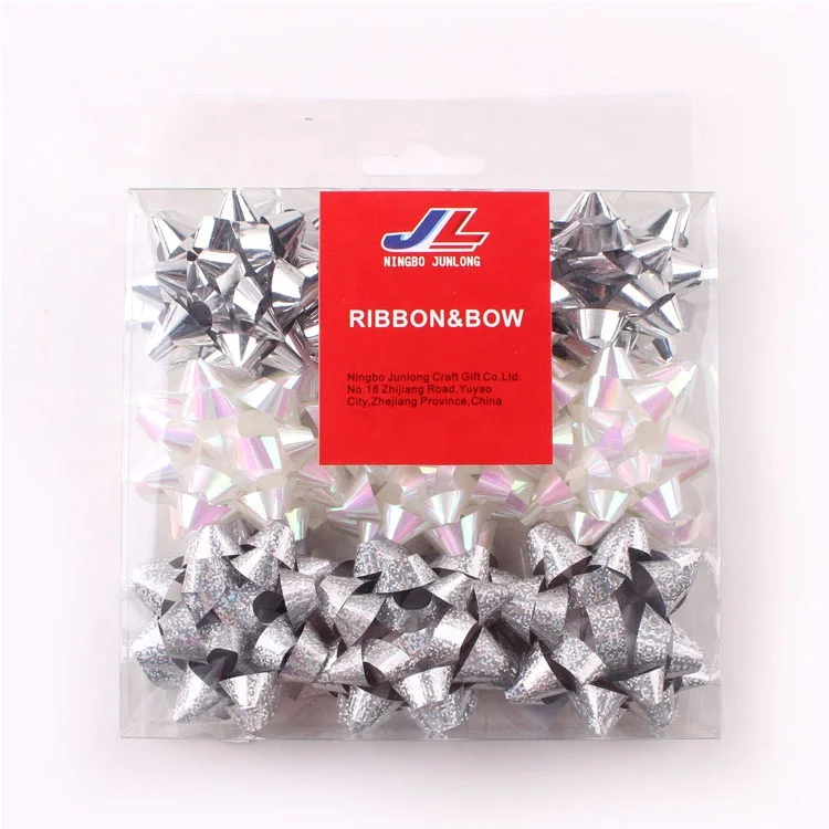 
Supply gift boxes wrap star flower ribbon mixed size assorted color star bow 