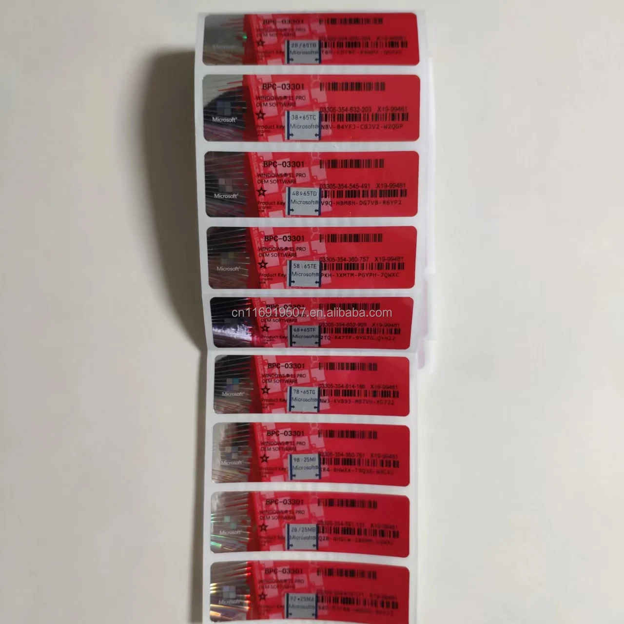 Win 11 Pro ключ COA наклейка с использованием OEM-ключа 12 месяцев гарантированной онлайн-активации профессиональная Лицензионная красная цветная