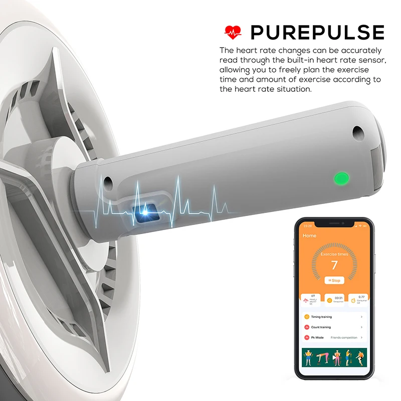 Home Gym Abdominal Core Trainer For Core Workout Smart Wheel Digital Ab Wheel Roller