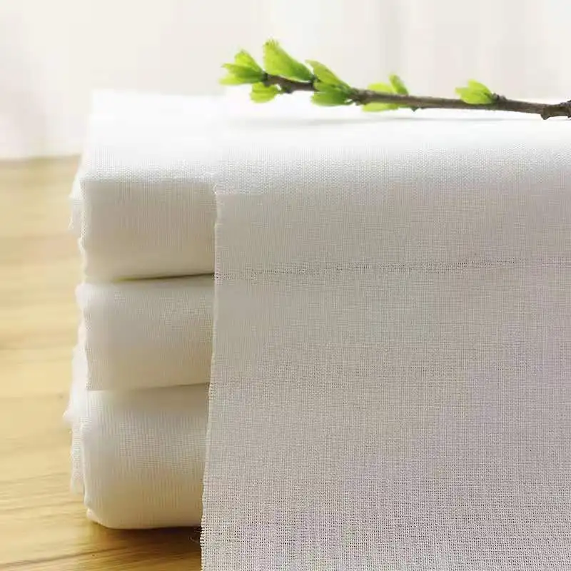 45*45 133*72 100 Woven Plain White Men Arabian Robe Saudi Thobe Muslim Spun Polyester Fabric Toyobo Arab Thobe Fabric