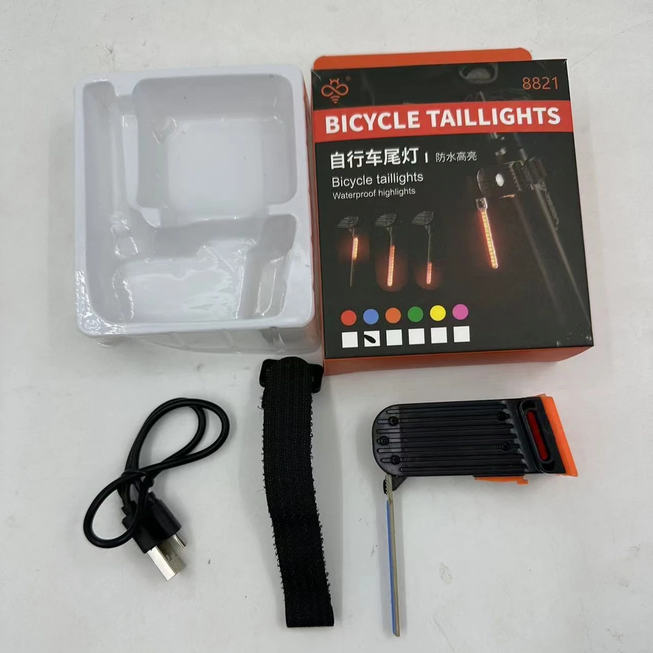 USB Charging LED Bicycle Tail Light Night Riding Water Drop Warning Light Running Equipment Pilot Highlight Life Waterproof