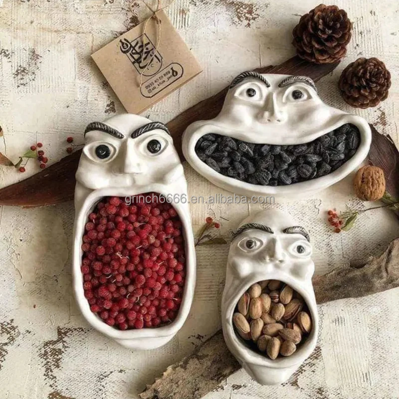 Ceramics ideas ceramics clay crafts pottery art face plate golden face Dishes Ceramic Dinner Plate