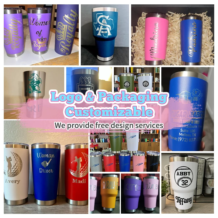 2024 Hot Selling Product 20oz Custom Logo Powder Coated Double Wall Tumblers Insulated Travel Coffee Mug Cup With Lid