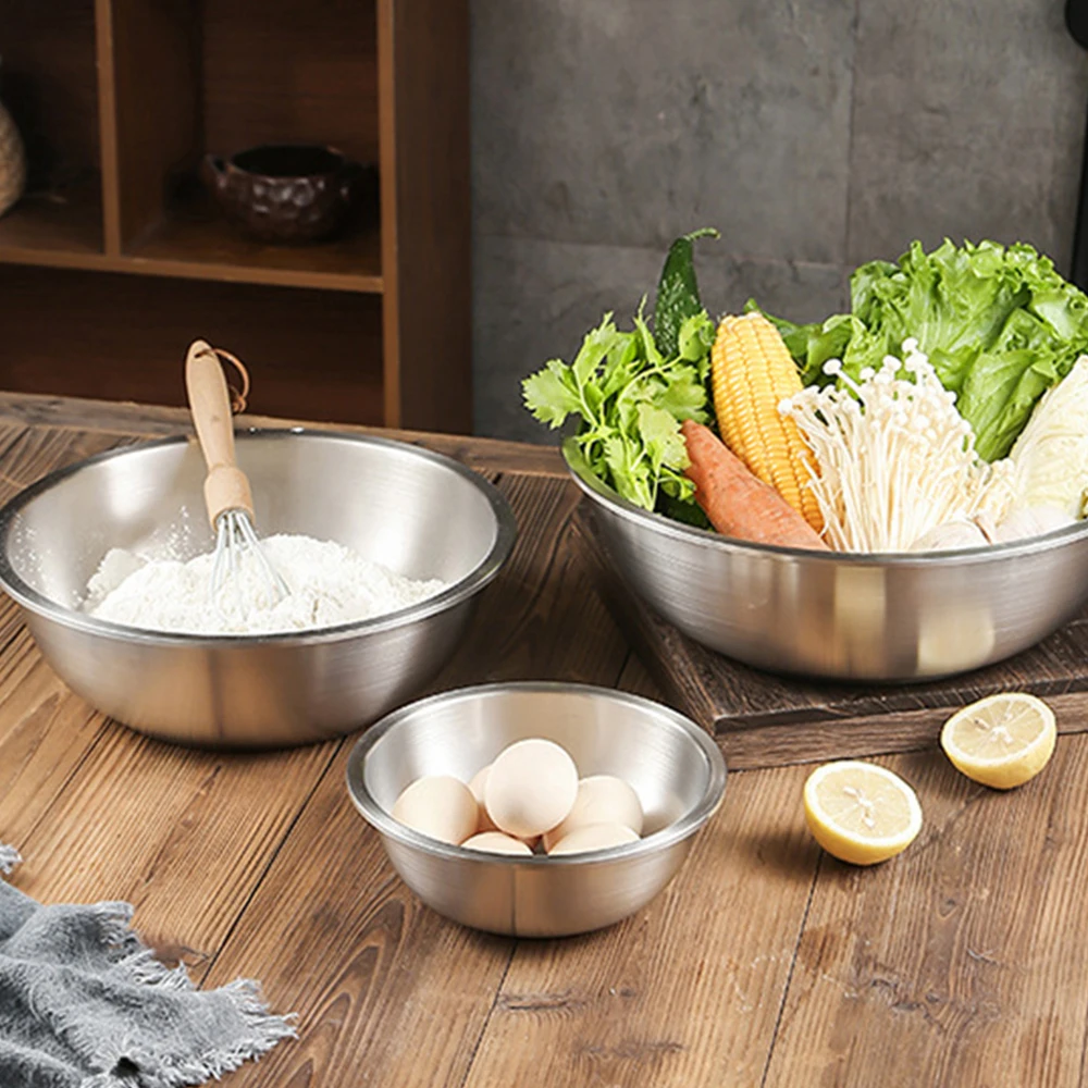 14/16/18/20/22/24/26/28/30/32/34cm Premium Thickened Stainless Steel Restaurant Food Mixing Bowl Soup Basin