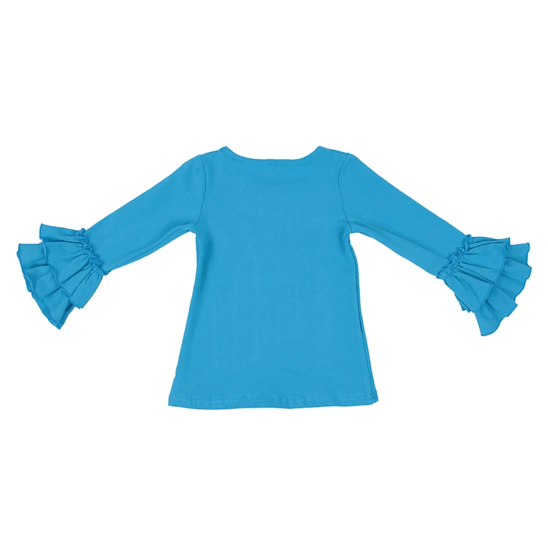 
Boutique Fashion Shirts High Quality Christmas Style Reindeer With Bow Ruffle Sleeve Baby Gril Top 