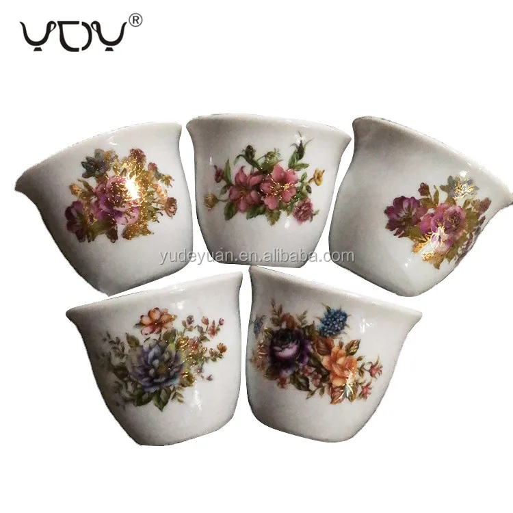 YDY factory price Yemen Sultan market 35cc ceramic coffee cups without handle