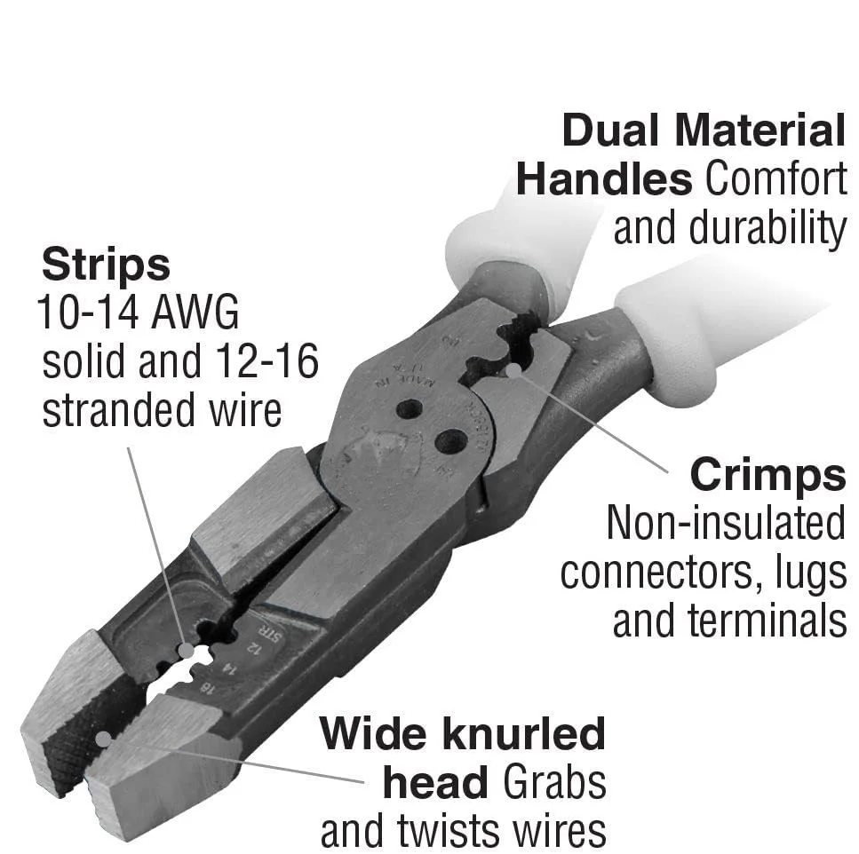 Pliers electrician Multitool Pliers Wire Stripper Bolt Shearing Wire Grabbing, Twisting, Looping hand swager