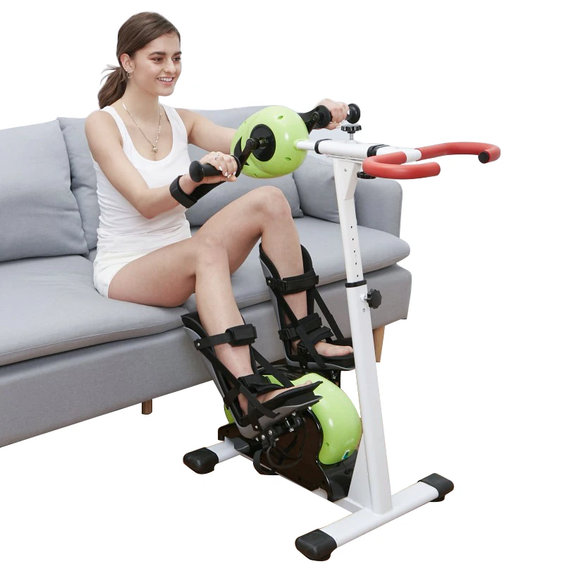 Disabled Electric Physical Therapy Leg Rehabilitation Equipment Dual Exercise Bike Hand and Foot Pedal Exerciser with Foot Boot