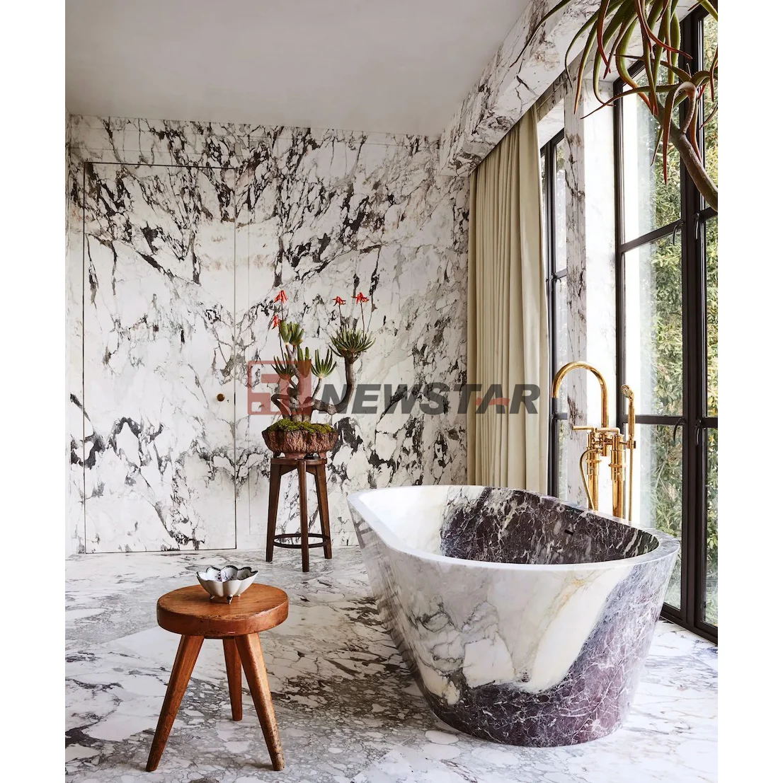 Custom Size Hand Carved Luxury Natural Marble Freestanding Stone Solid Surface Bathtub Adult Soaking Bathtub