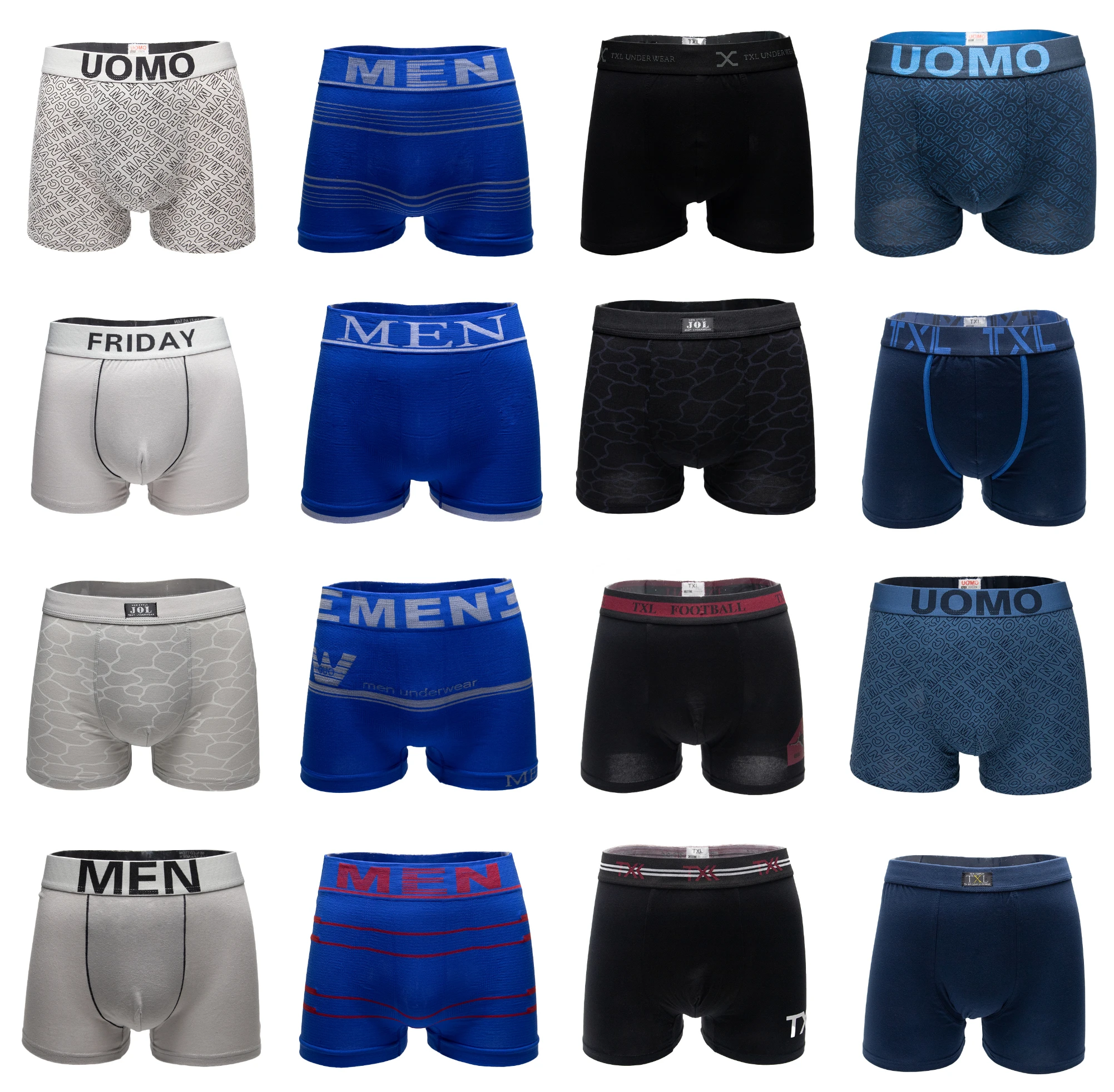 Silver Fiber Personalize 95% Bamboo/ 5% Spandex Men Underwear Set Black Boxer With Trunk