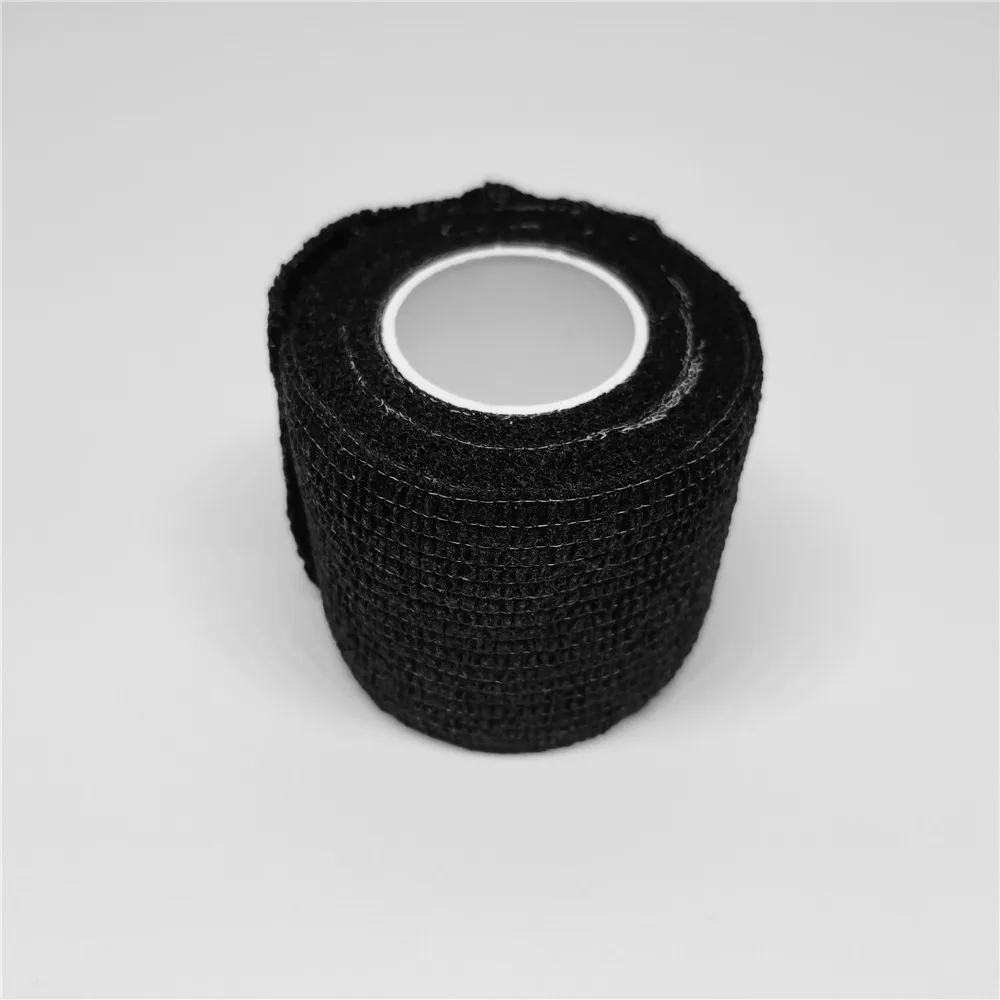 Wholesale Black Elastic Non-woven Fiber Cohesive Bandage for Tattoo Grip