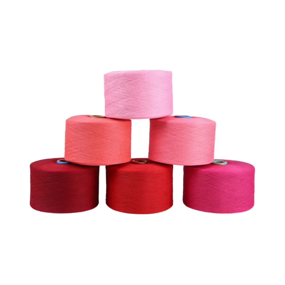 100% Polyester Yarn Dyeing Tube 40/2 Spun yarn Knitting Weaving Sewing Embroidery Raw High Tenacity Recycled 150d Ring Spun DTY