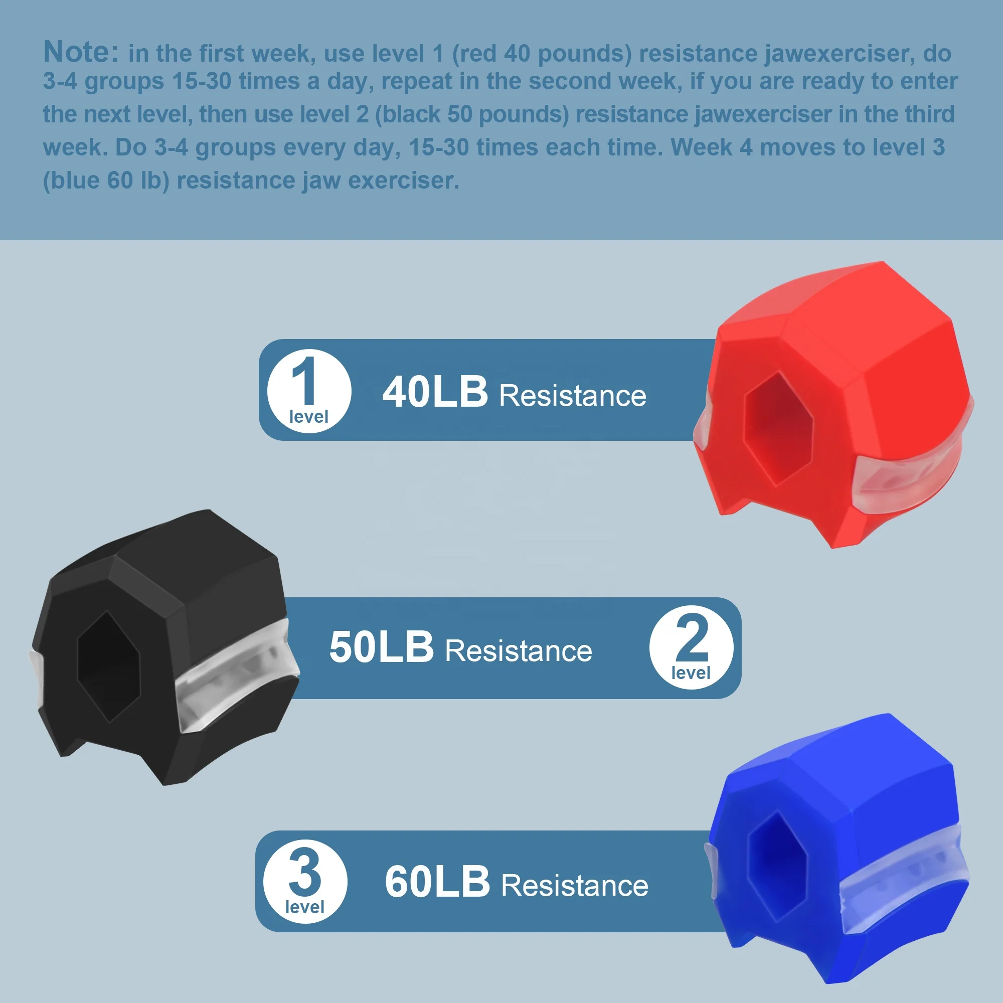 Real Multi Color Jaw Exerciser Beauty Neck and Facial Shaper Training Chin Slimming Jaw Workout Jawline Exerciser Ball 30 Pcs