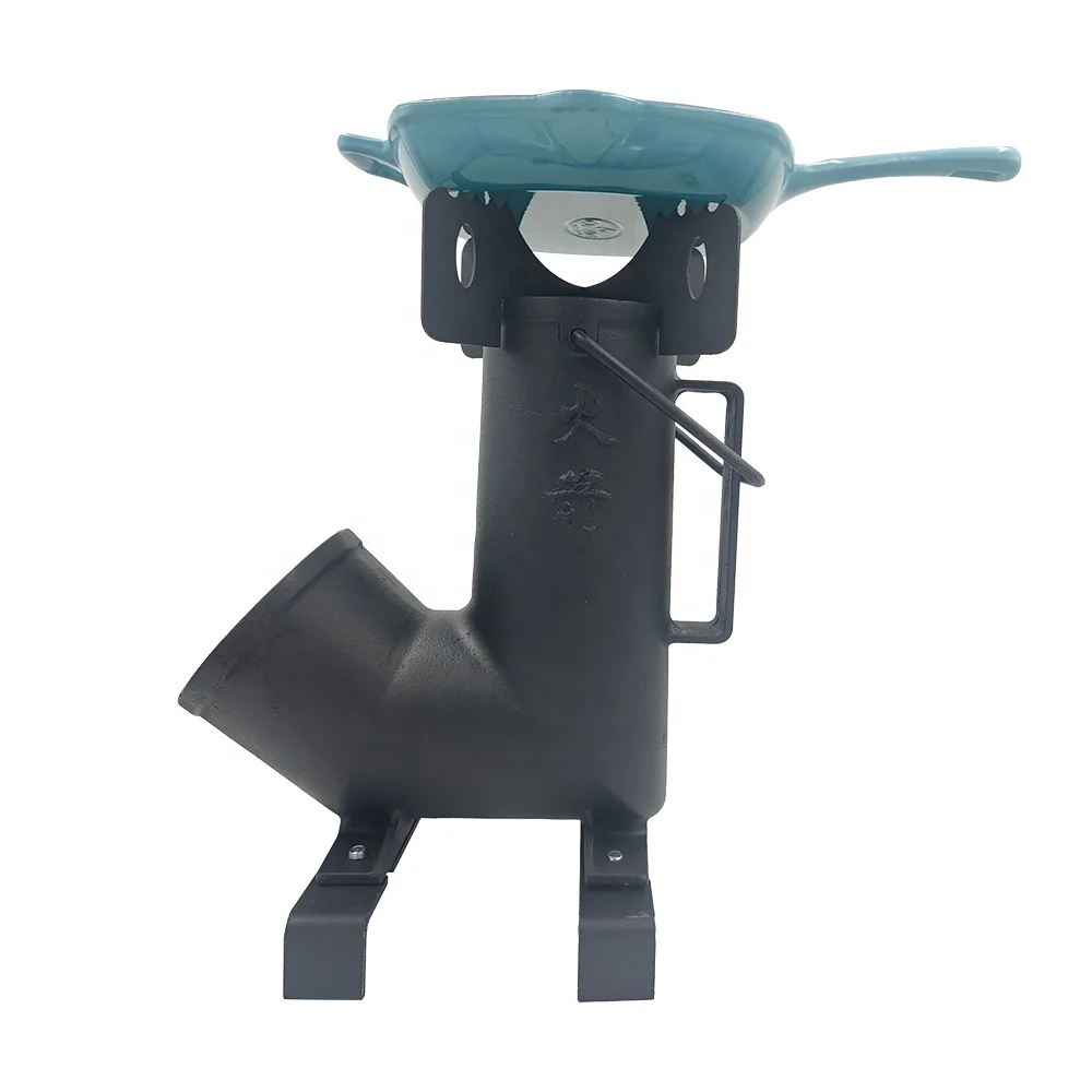 Outdoor Camping Gear Cast Iron Classic Rocket Stove With Handle For Cooking BBQ