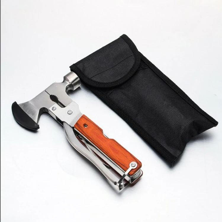 
14 In 1 Multifunctional Tools Custom Outdoor Camping Stainless Steel Axe Safety Hammer / 