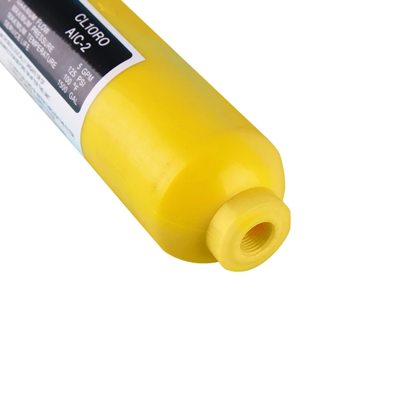 T33 Activated Carbon Inline Water Filter Cartridge 100 GPD Manual Plastic Filter for Household and Hotel Use