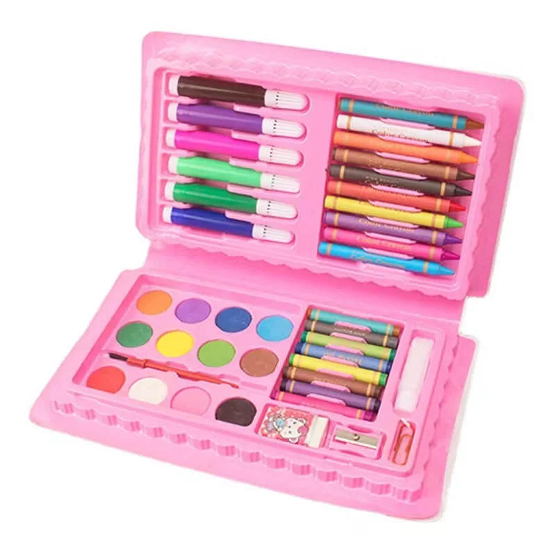 Coloured Painting Kit Graffiti Paint Brush Set Children Drawing Art Artist Set For Kids