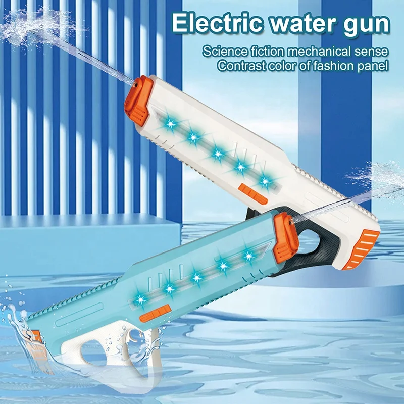 2024 Outdoor Shooting Electric Water Gun With Water Absorption Flashing In The Dark Automatic Water Guns