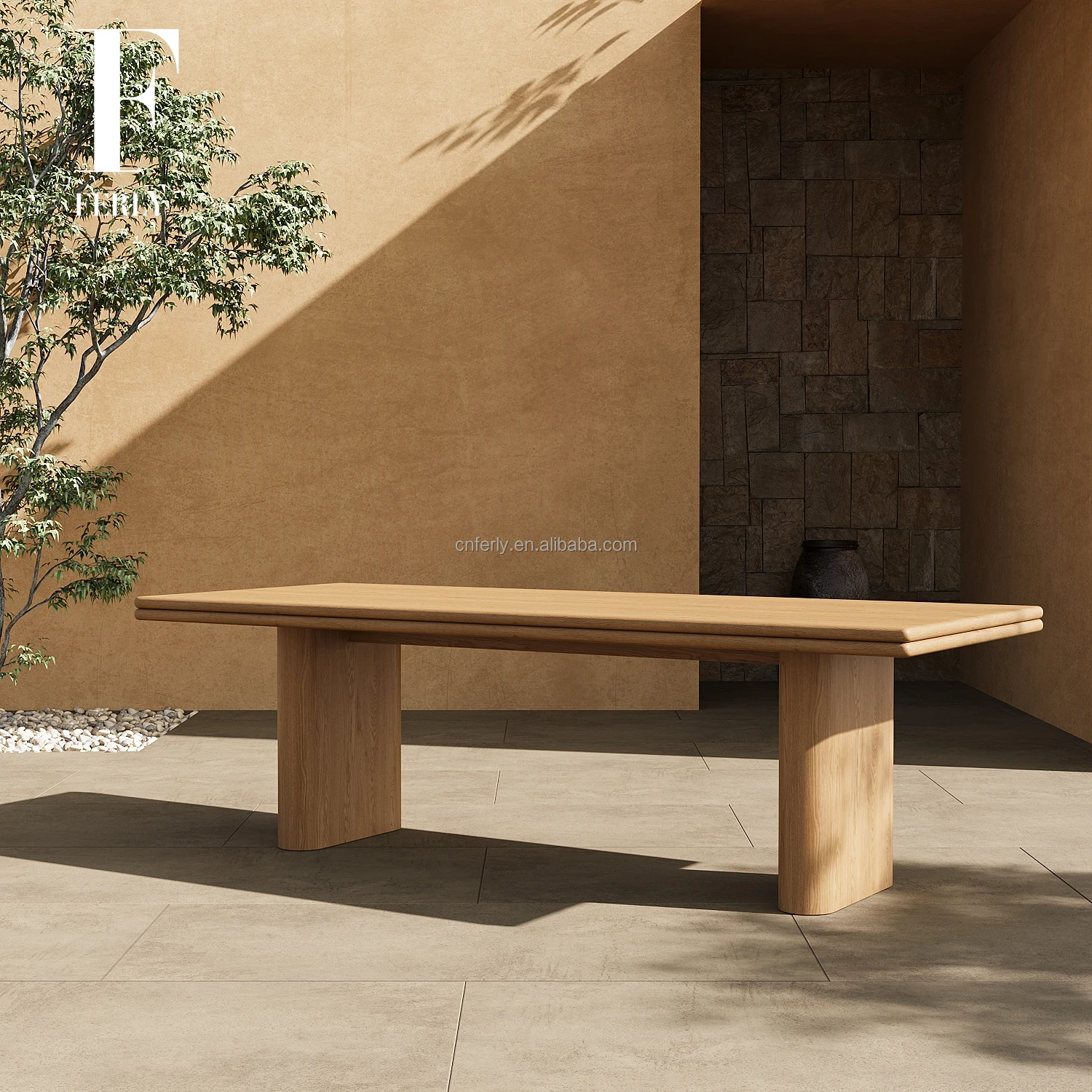 FERLY Luxury Modern Outdoor Furniture Teak Garden Furniture Teak Dining Table And Chair Set For Outdoor