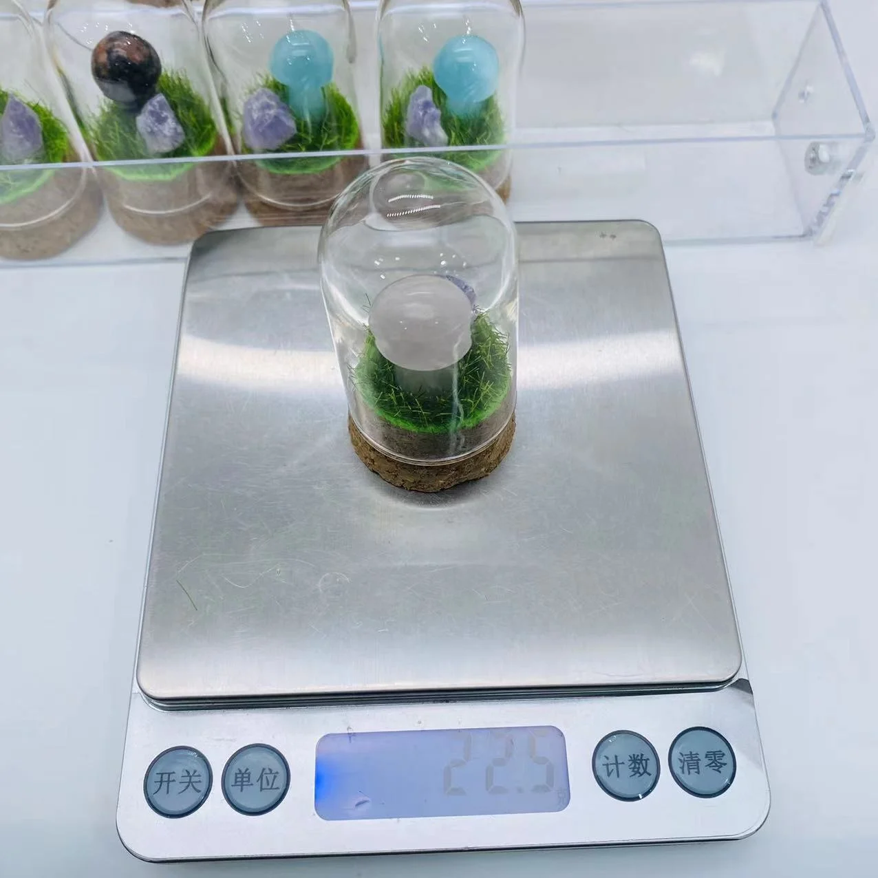 Factory Price Wholesale Natural Crystal Crafts Mini Crystal Mushroom With Glass House For Home Decoration
