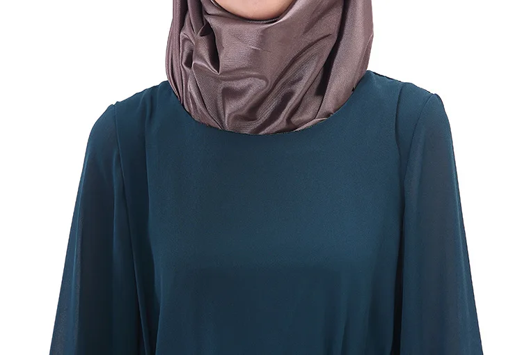 NEW Arrival Dubai Long Sleeve Evening Abaya Muslim Women Maxi Dress Chiffon Dresses