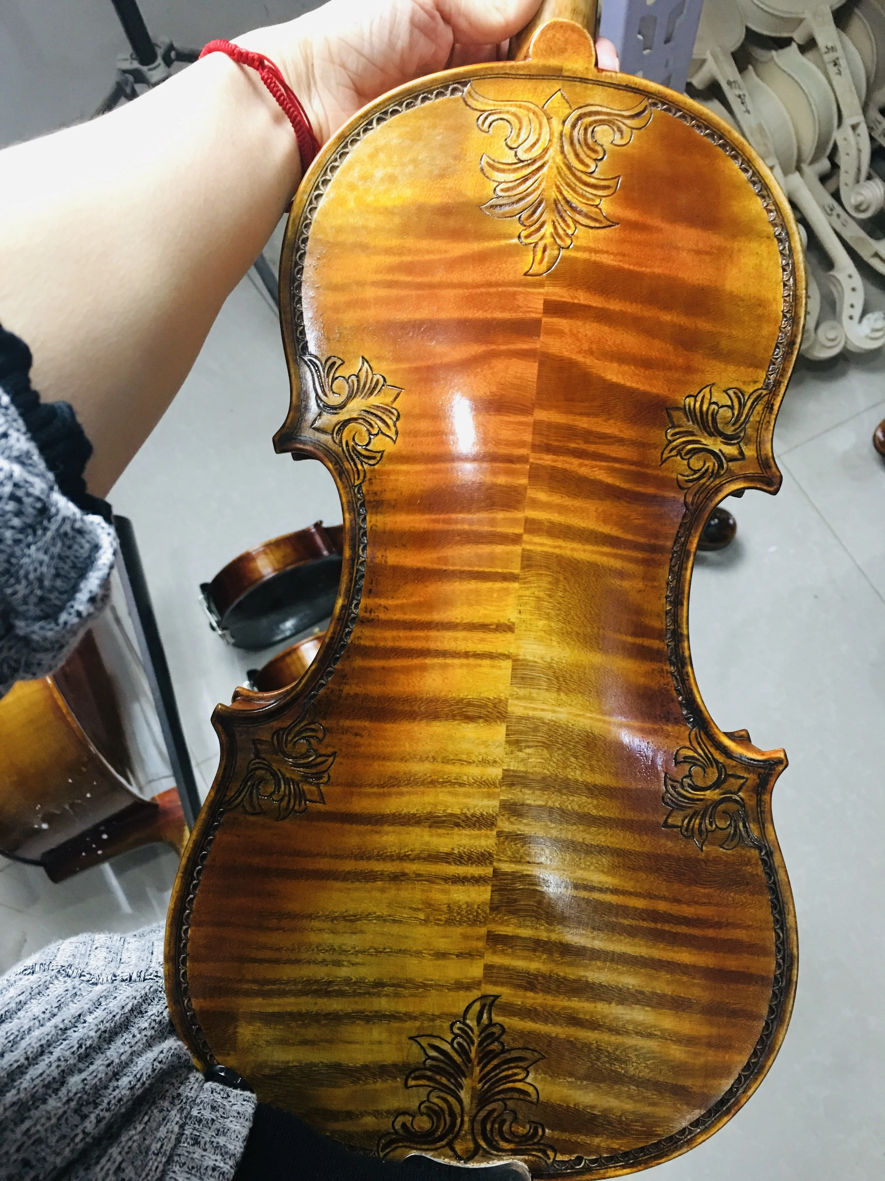 Hot selling  handmade violin  with carving