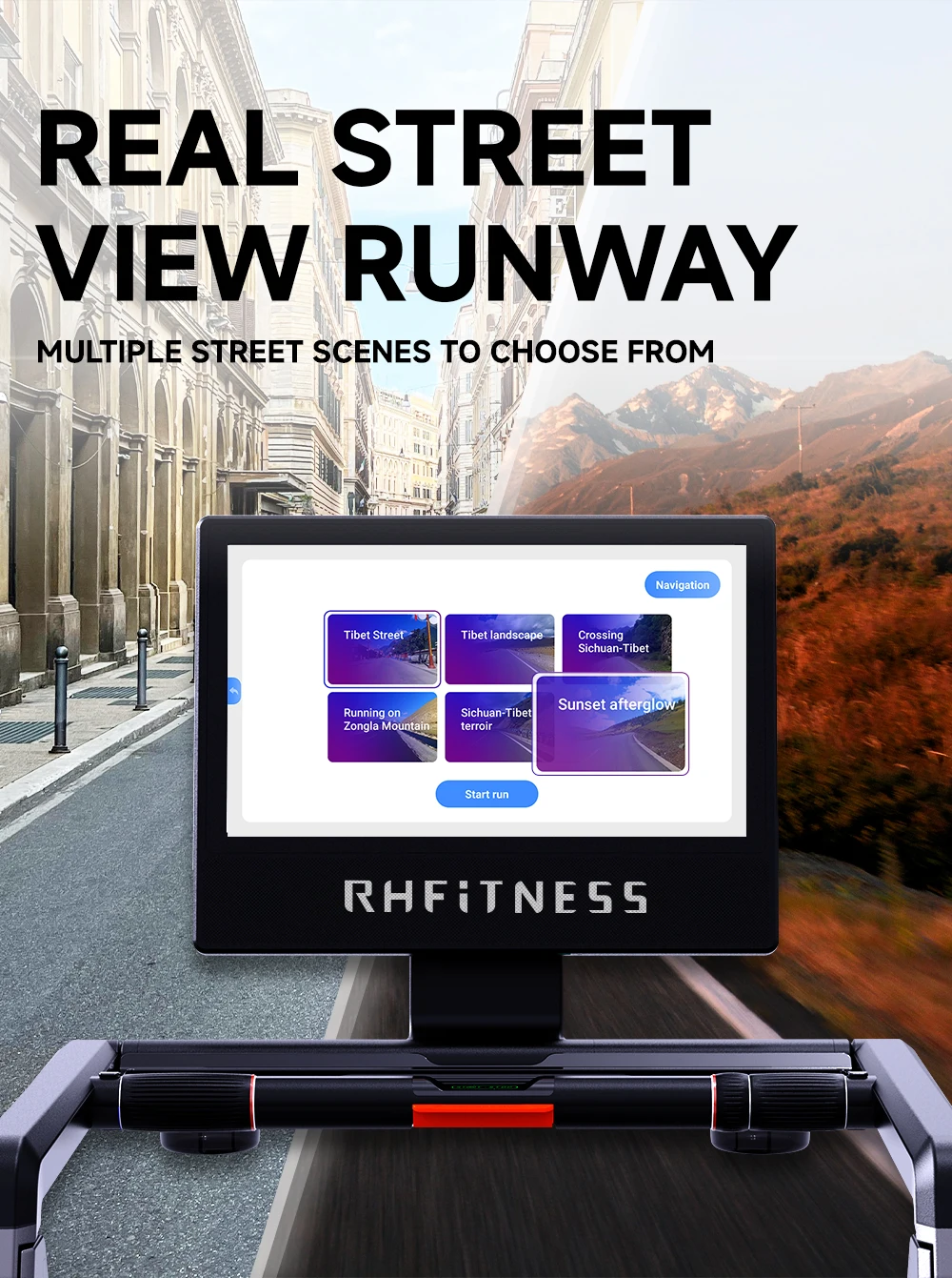 RH Commercial Gym Equipment Body Strong Treadmill Running Machine Folding Electric Motorized Treadmill Fitness