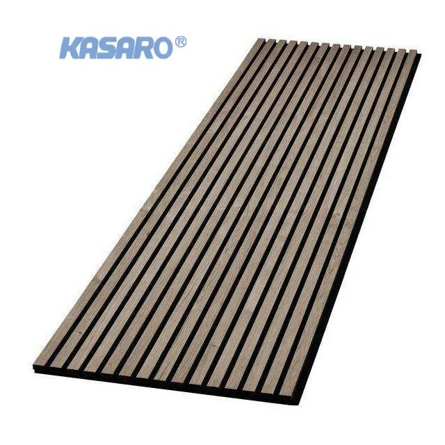 KASARO Widely used in home studio 3D model design soundproof acoustic wooden slats wall panel