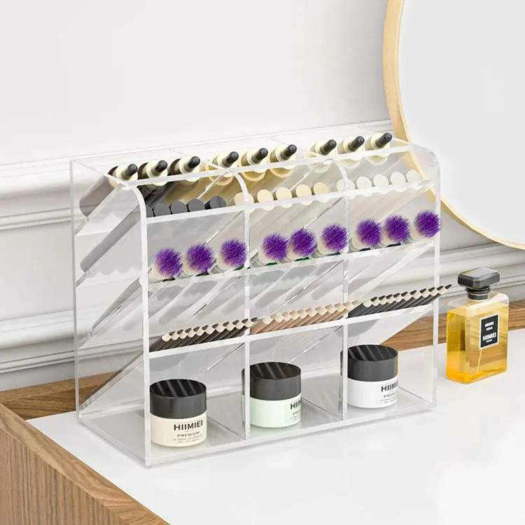 Custom Multi-Functional Clear Desktop Stationary Organizer Storage Rack Acrylic Desk Organizer