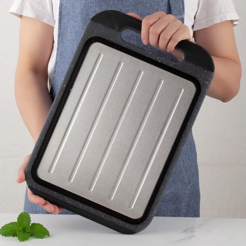 2 in One High Quality Fast Defrosting Tray Plastic Chopping Board Thaw Food Meat thawing Fruit Sea Fish thawing vegetable board