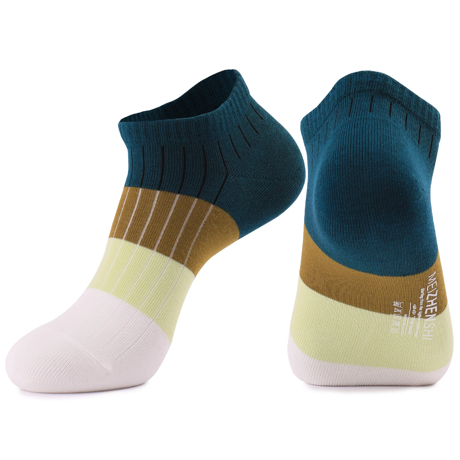 Wholesale 100 Cotton summer  ankle socks   Custom Dress Fashionable colored   Mens  Breathable striped socks