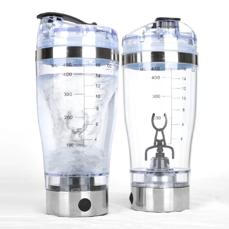 Custom 450ml 600ml Rechargeable USB Charger Cable Protein Shaker Bottle Electric BPA Free