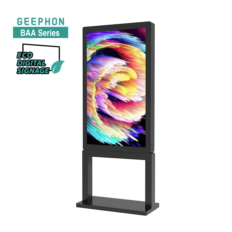Full outdoor 55 inch Full outdoor waterproof IP66 vertical digital totem Outdoor advertising player and displays Digital signage