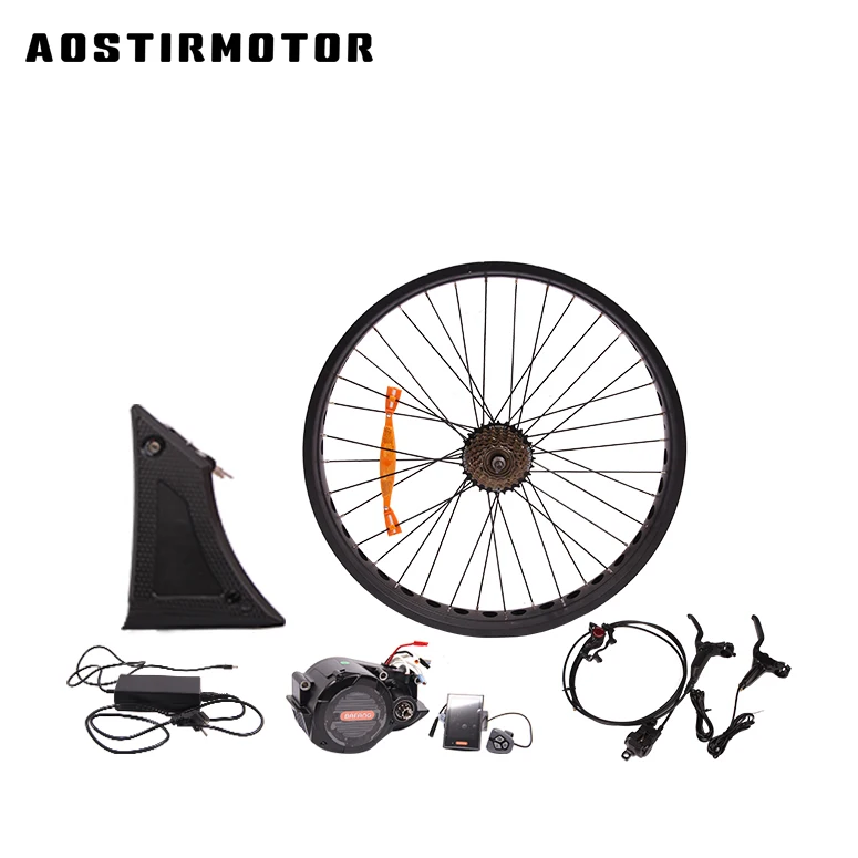 Wholesale waterproof 1000w middrive 48v 26 inch fat tire ebike conversion kit