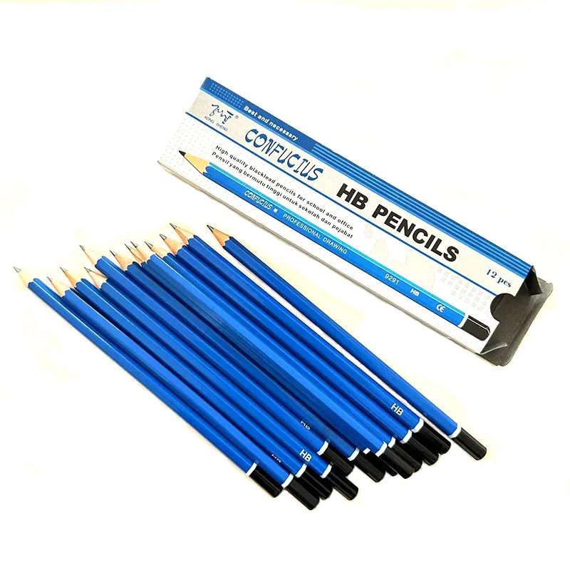 Soft Poplar Wooden HB Graphite Pencil Set With Custom Logo Printed Factory Wholesale Cheap Pencils Number 2 Pencils Set Hexagon