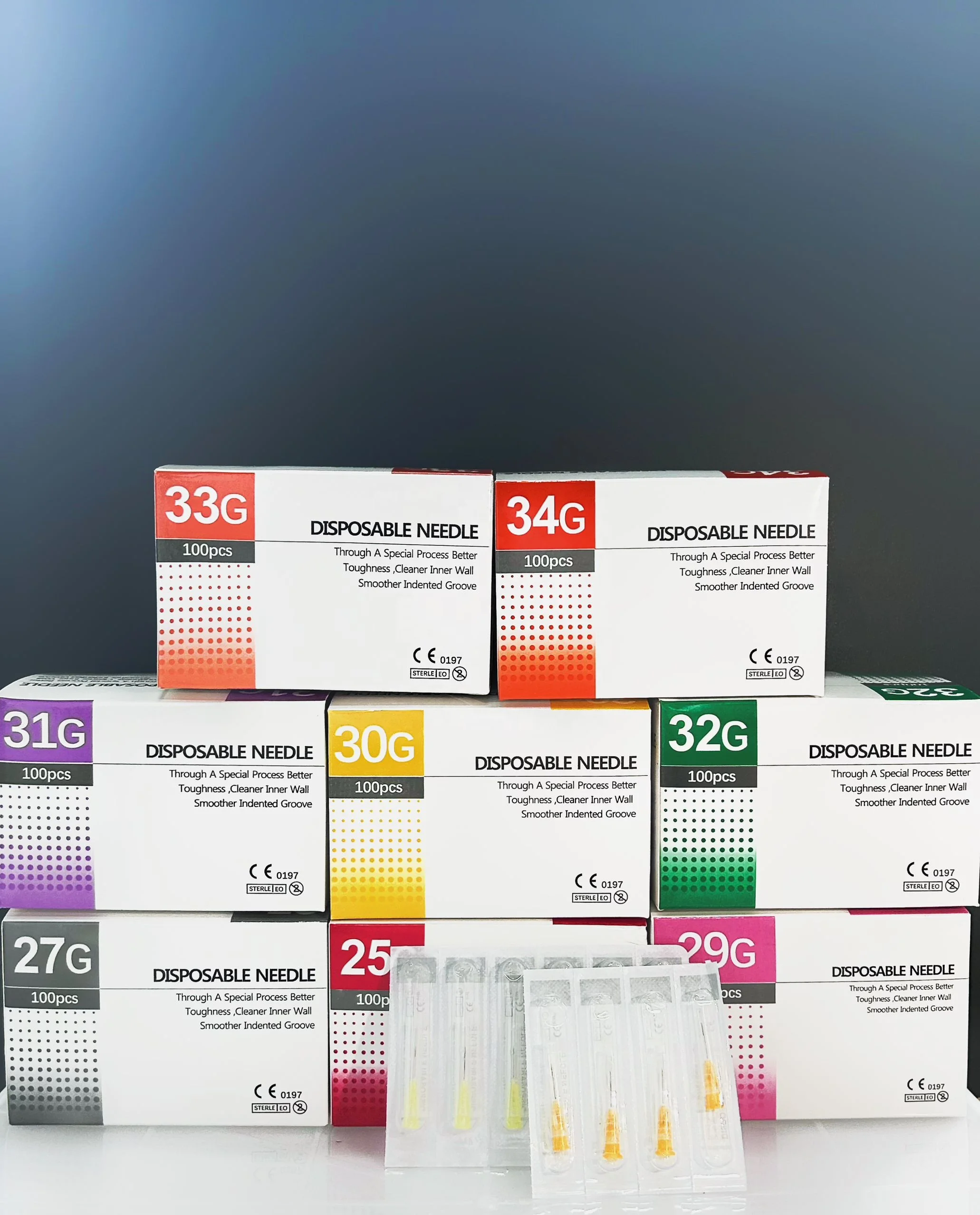 100pcs/box meso injection needles 30g 32g 34g 4mm 13mm 25mm micro needle Hypodermic Injection Syringe Needle for filler