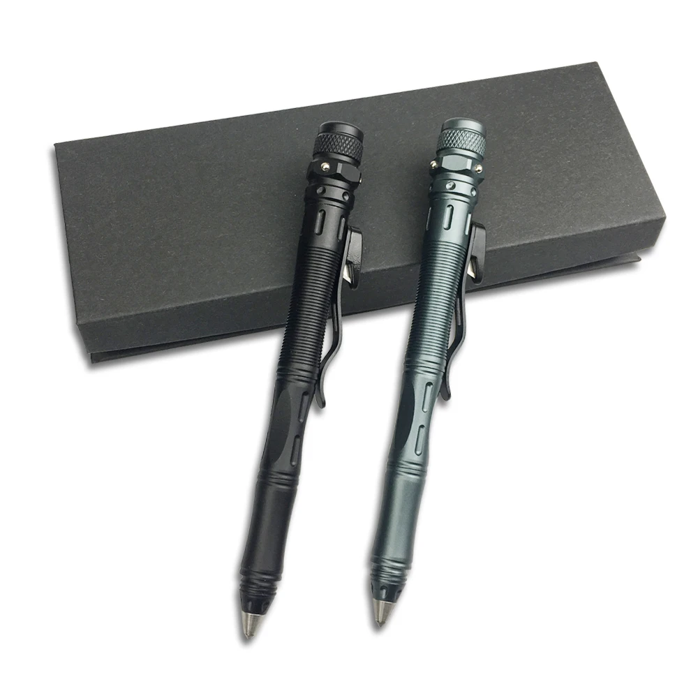 Multifunctional LED Strobe Rechar Geable Ball Point Pen with USB Charging Function Broken Window Hammer Small Knife Tactical Pen