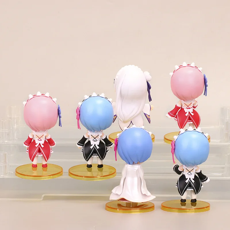 Japanese famous anime Life in a different world from zero action figure Rem Ram 6pcs/set figure doll toy for gift
