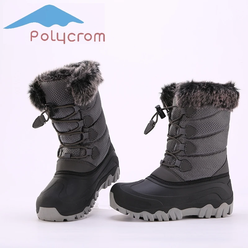 
Hot Sell Children Anti-slip Soft Kids Leather Waterproof Duck Boots Winter Bean Waterproof Boots For Kids 