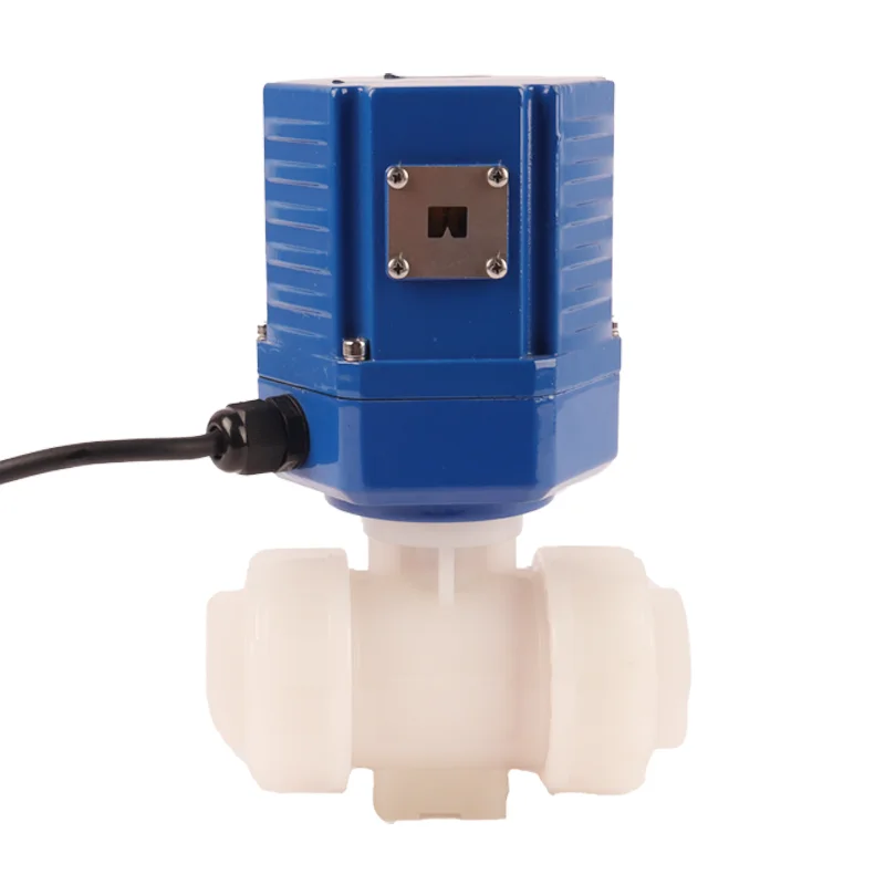DN50 2 inch 24V 12V DC RS485 2 Way UPVC PVDF Plastic Motorized Water Ball Valve Electric Actuator Ball Valve