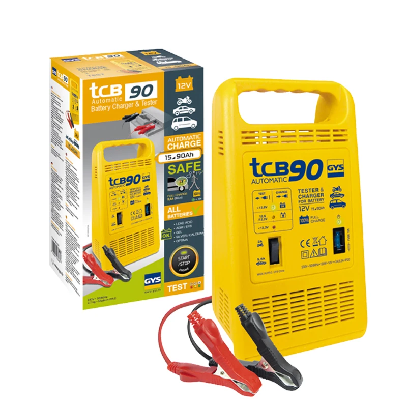 GYS 023260 TCB90 12V Battery charger and tester suitable for both lead acid and gel batteries durable Portable large capacity (1600096492603)